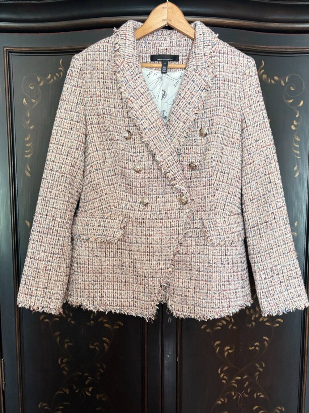 White House Black Market Tweed Studio Blazer – Multi-Color – Size 8 - Picture 7 of 14